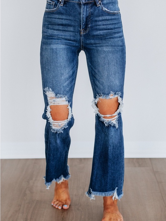 Risen Jeans Denim - Risen Jeans Dark Wash High Stretch - Size 9